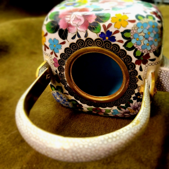 Antique Cloisonne Millefluer Teapot Inhaba Nanaho - Picture 5 of 8